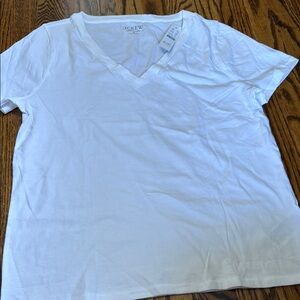 NWT J.Crew White V-Neck T-Shirt vintage jersey small